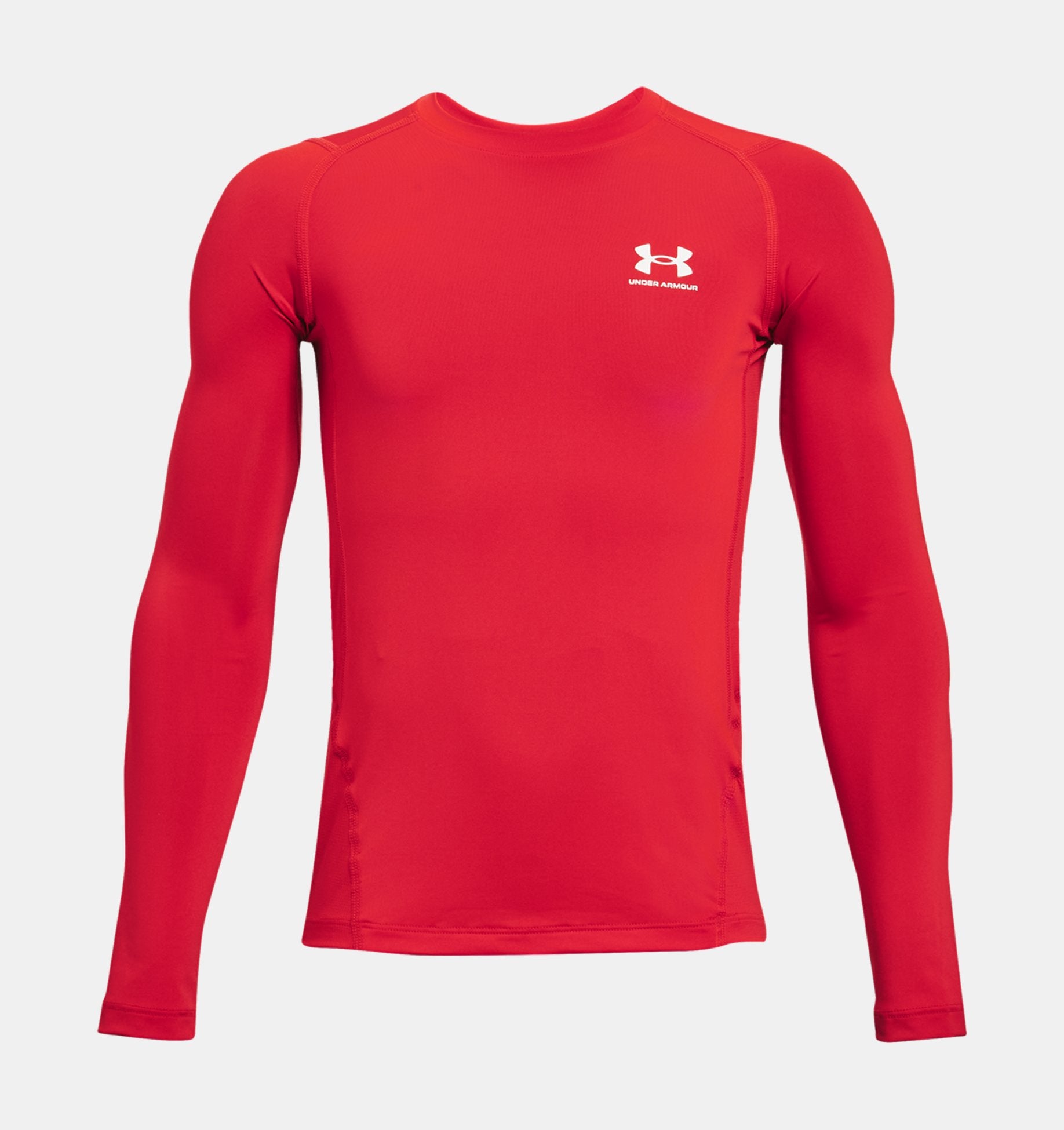 Under Armour Boys Heatgear Armour Long Sleeve Apparel Under Armour Red/White-600 Youth Small 