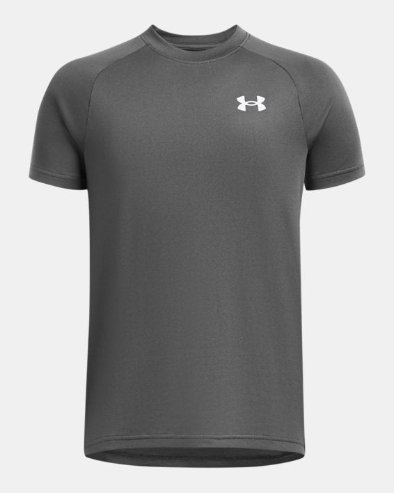 Under Armour Boys' Tech 2.0 Short Sleeve Apparel Under Armour Castlerock/White-025 Small