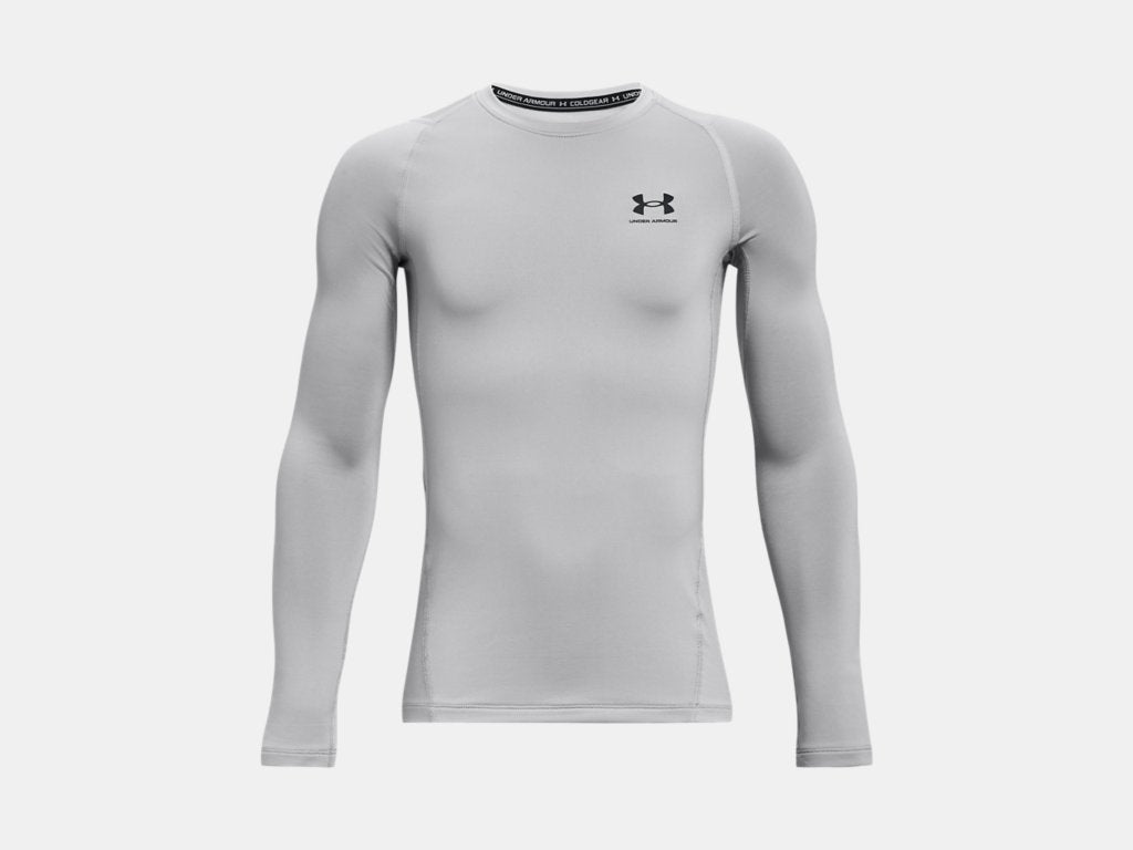 Under Armour Boys Coldgear Armour Long Sleeve Apparel Under Armour Mod Gray/Black-011 Youth XSmall 