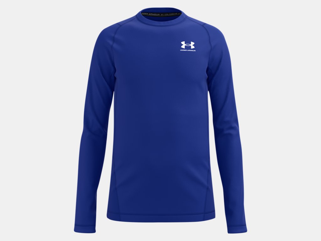 Under Armour Boys Coldgear Armour Long Sleeve Apparel Under Armour Royal/White-400 Youth XSmall 