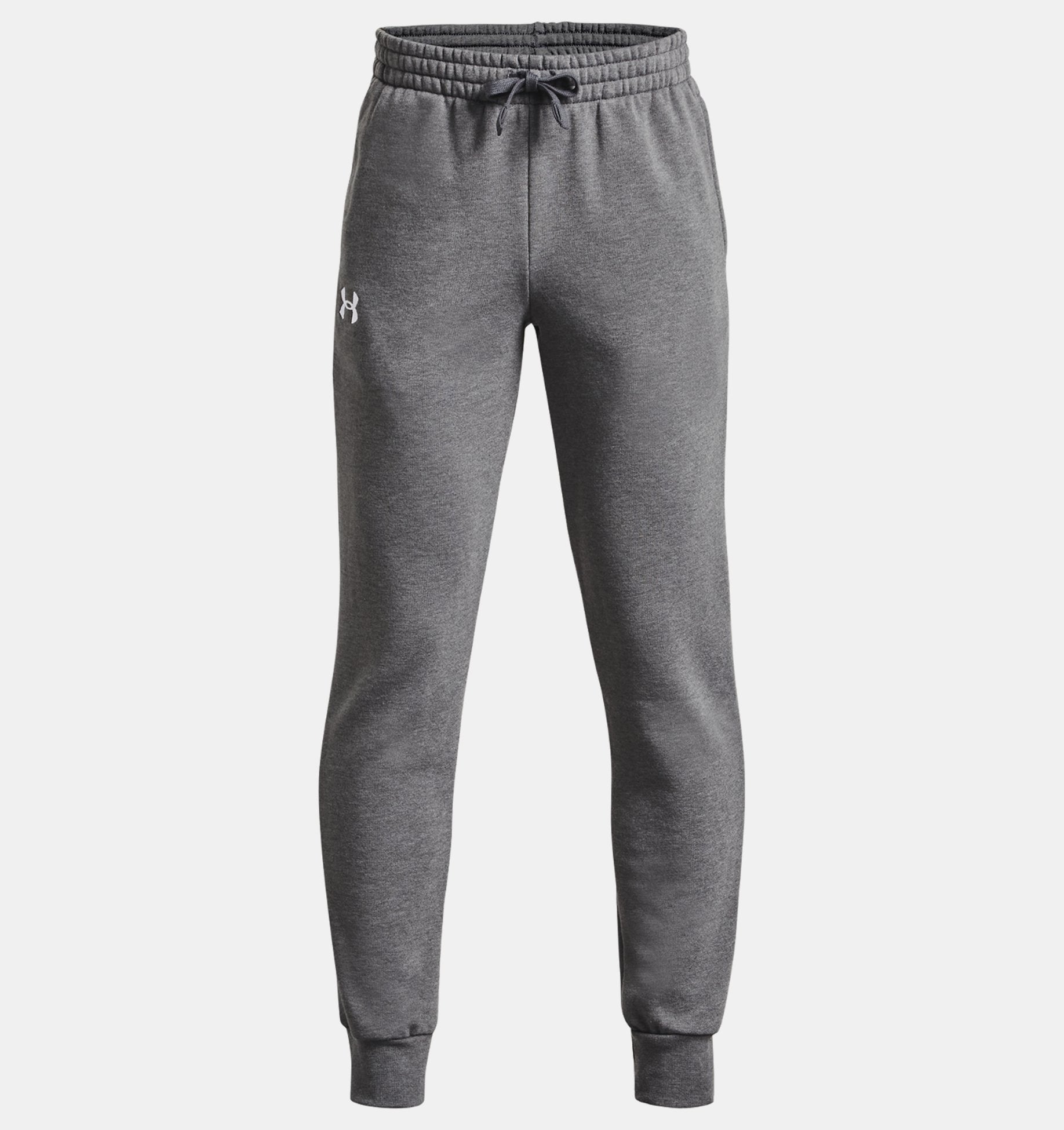 Under Armour Boys Rival Fleece Joggers 2 Apparel Under Armour Castlerock Light Heather/White-025 Small 