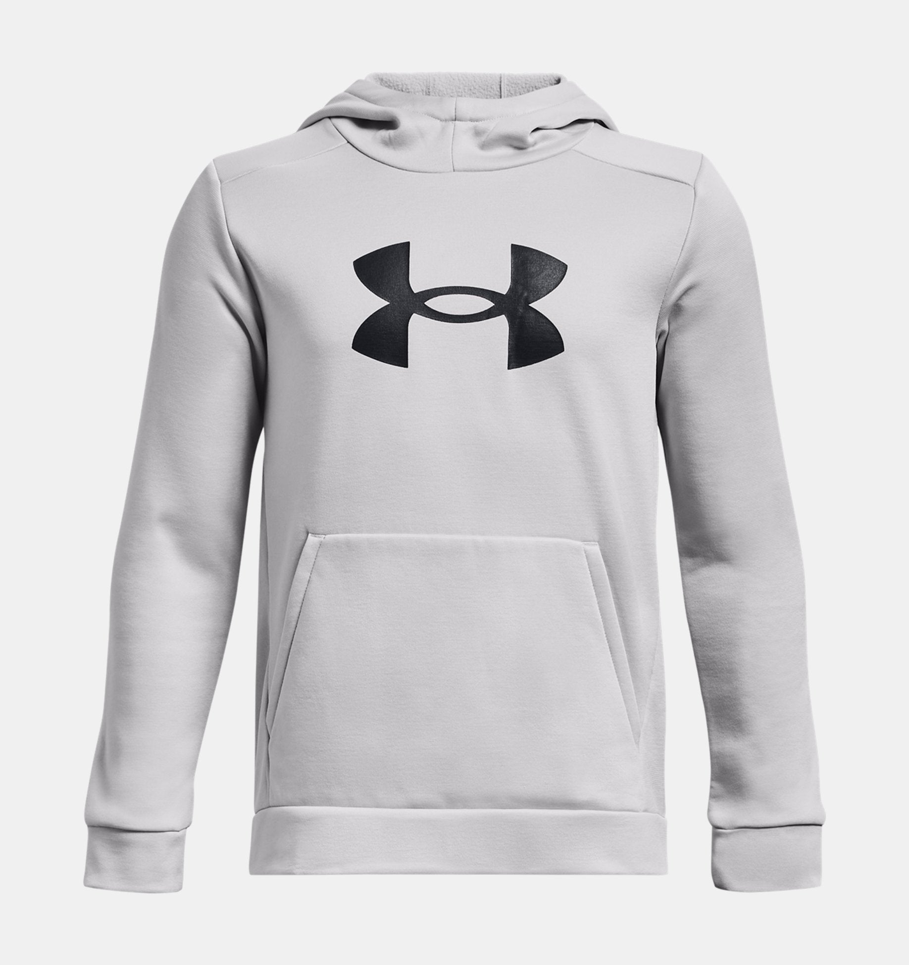 Under Armour Boys Armour Fleece R Big Logo Hoodie Apparel Under Armour Halo Gray/Black-014 Small 