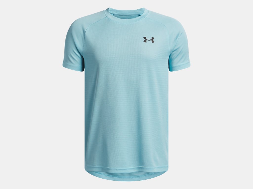 Under Armour Boys' Tech Textured Short Sleeve Apparel Under Armour Blue Haze/Black-425 Small