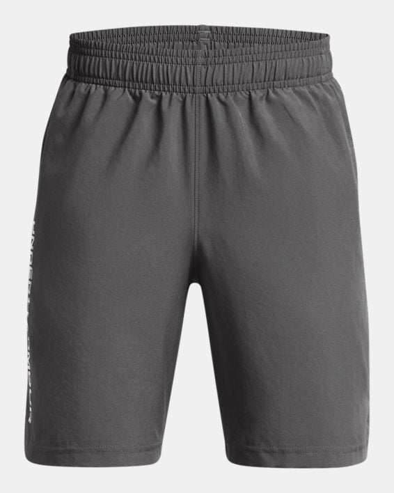 Under Armour Boys' Tech Woven Wordmark Shorts Apparel Under Armour Castlerock/White-025 Small