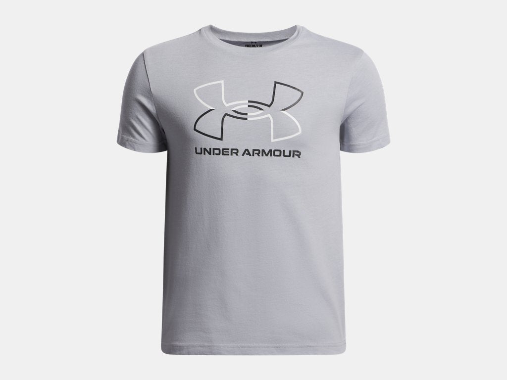 Under Armour Boys' GL Foundation Short Sleeve Apparel Under Armour Mod Gray Light Heather/Black011 Small