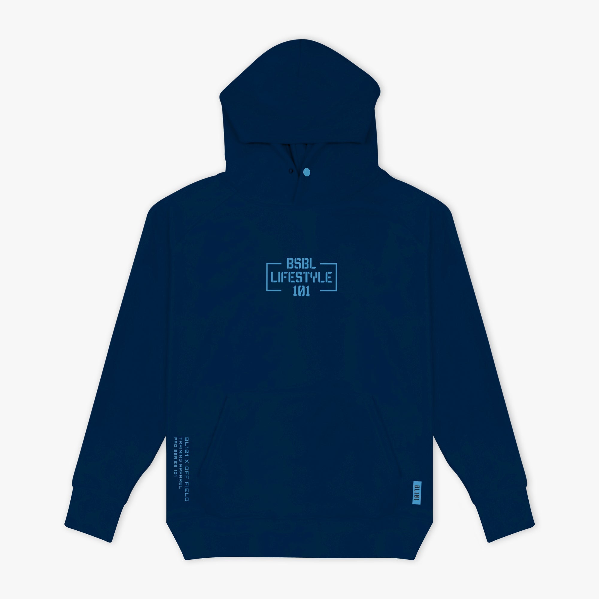 Baseball 101 Youth Off-Field Performance Hoodie Apparel Baseball Lifestyle 101 Navy/Light Blue Youth Small