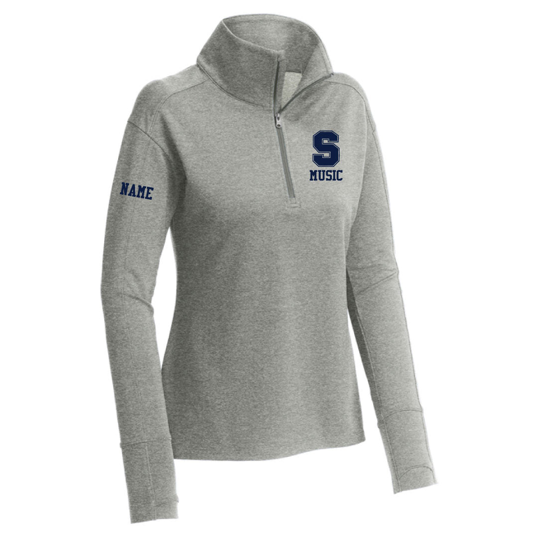 Staples Music Sport-Wick® Flex Fleece 1/4-Zip Logowear Staples Music Lt Grey Heather Ladies XS