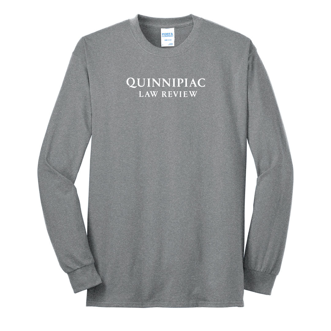 QLR Cotton Blend Long Sleeve Logowear Quinnipiac Law Review Ath Heather Adult S 