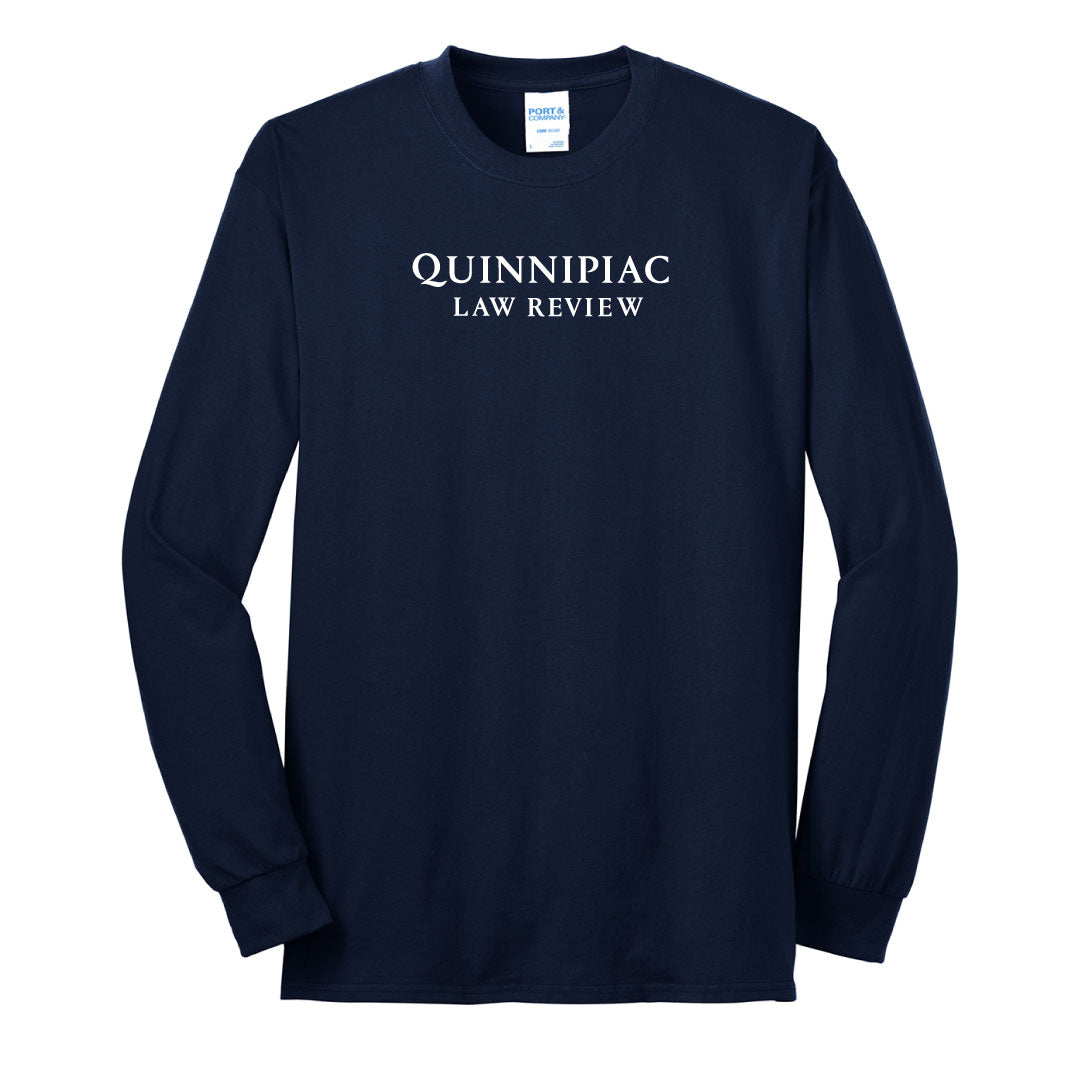 QLR Cotton Blend Long Sleeve Logowear Quinnipiac Law Review Navy Adult S 