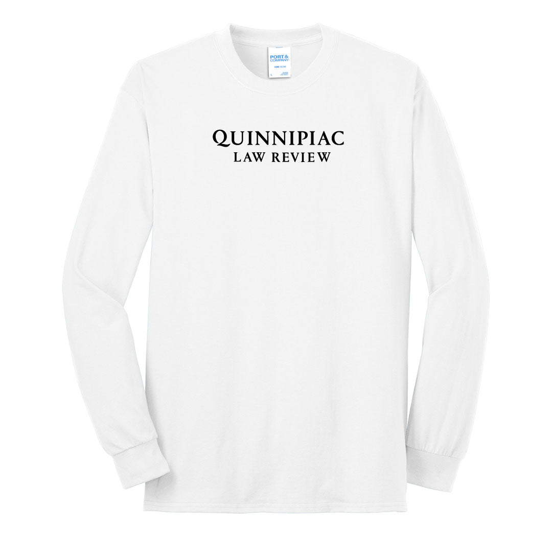 QLR Cotton Blend Long Sleeve Logowear Quinnipiac Law Review White Adult S 