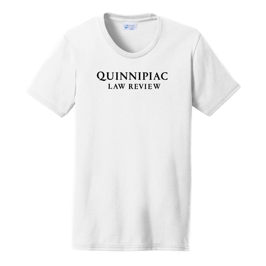 QLR Cotton Blend Tee Logowear Quinnipiac Law Review White Ladies XS 