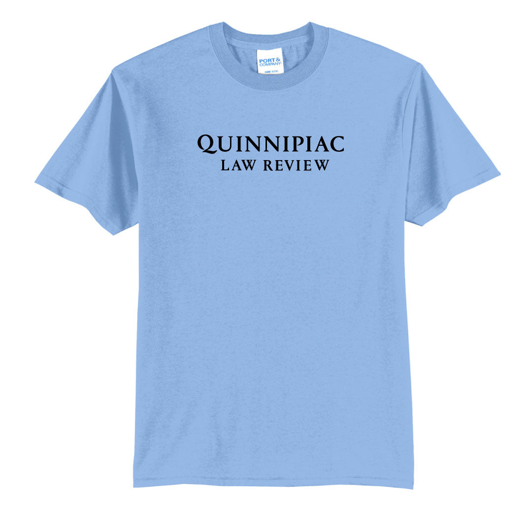 QLR Cotton Blend Tee Logowear Quinnipiac Law Review Lt Blue Mens S 