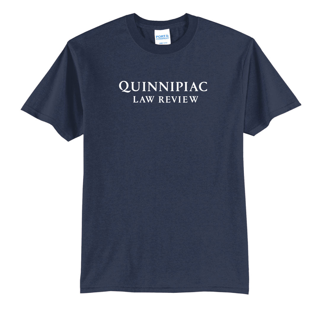 QLR Cotton Blend Tee Logowear Quinnipiac Law Review Navy Mens S 