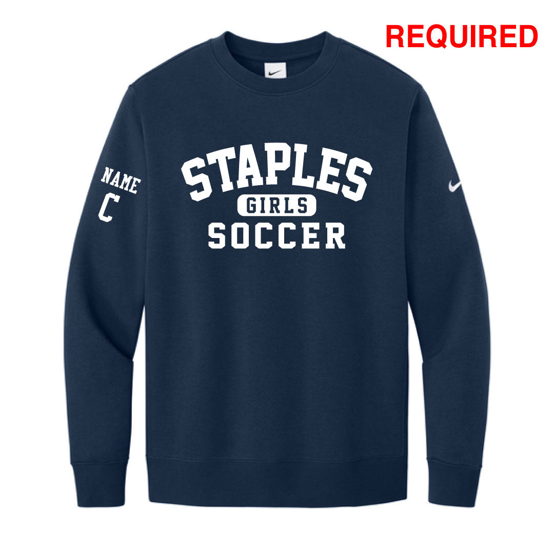 Staples Girls Soccer Team Nike Crewneck Sweatshirt-REQUIRED Logowear Staples Girls Soccer Adult XS