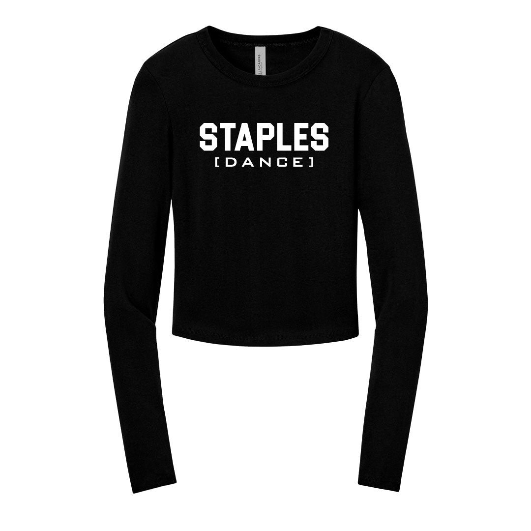 Staples Dance Team Cropped Micro Ribbed Long Sleeve Logowear Staples Dance Team Black Ladies XS
