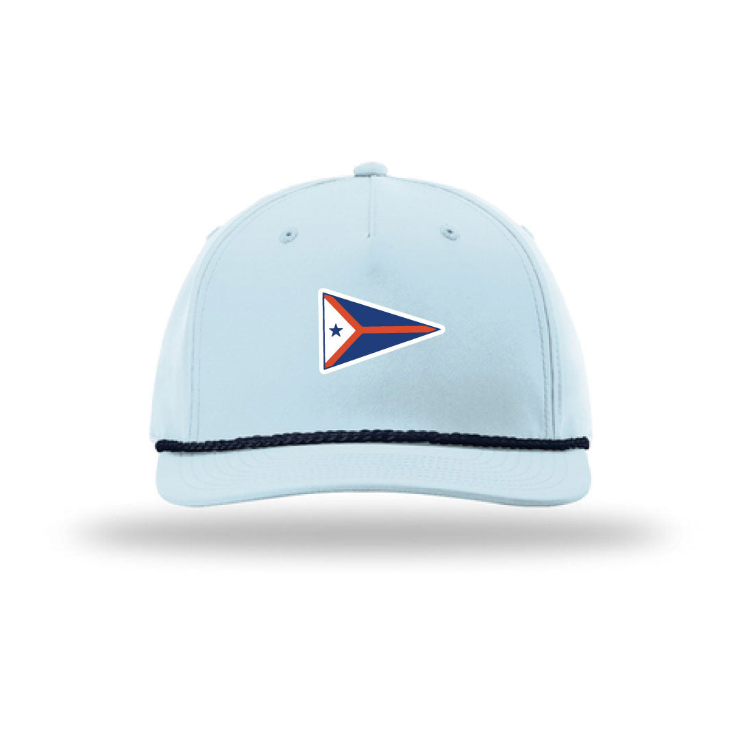PYC 5 Panel Classic Rope Hat Logowear Pequot Yacht Club Soft Blue/Navy