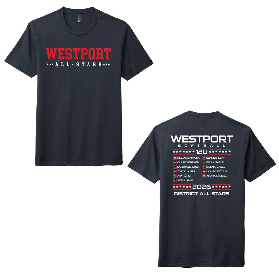 Westport LL Softball All Stars Roster Tee 12U