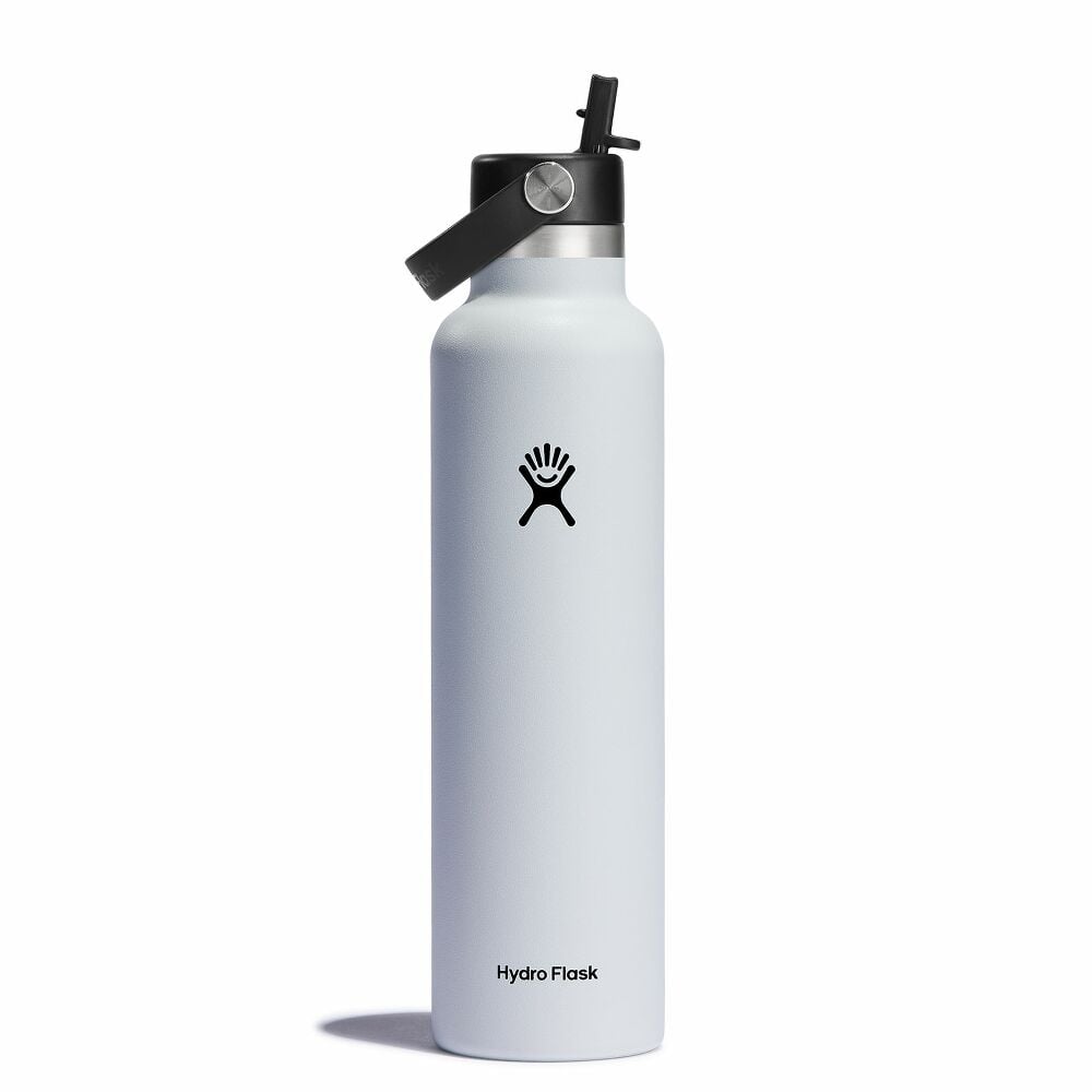 Hydro Flask 24 oz Standard Mouth with Flex Straw Cap Accessories Hydro Flask White