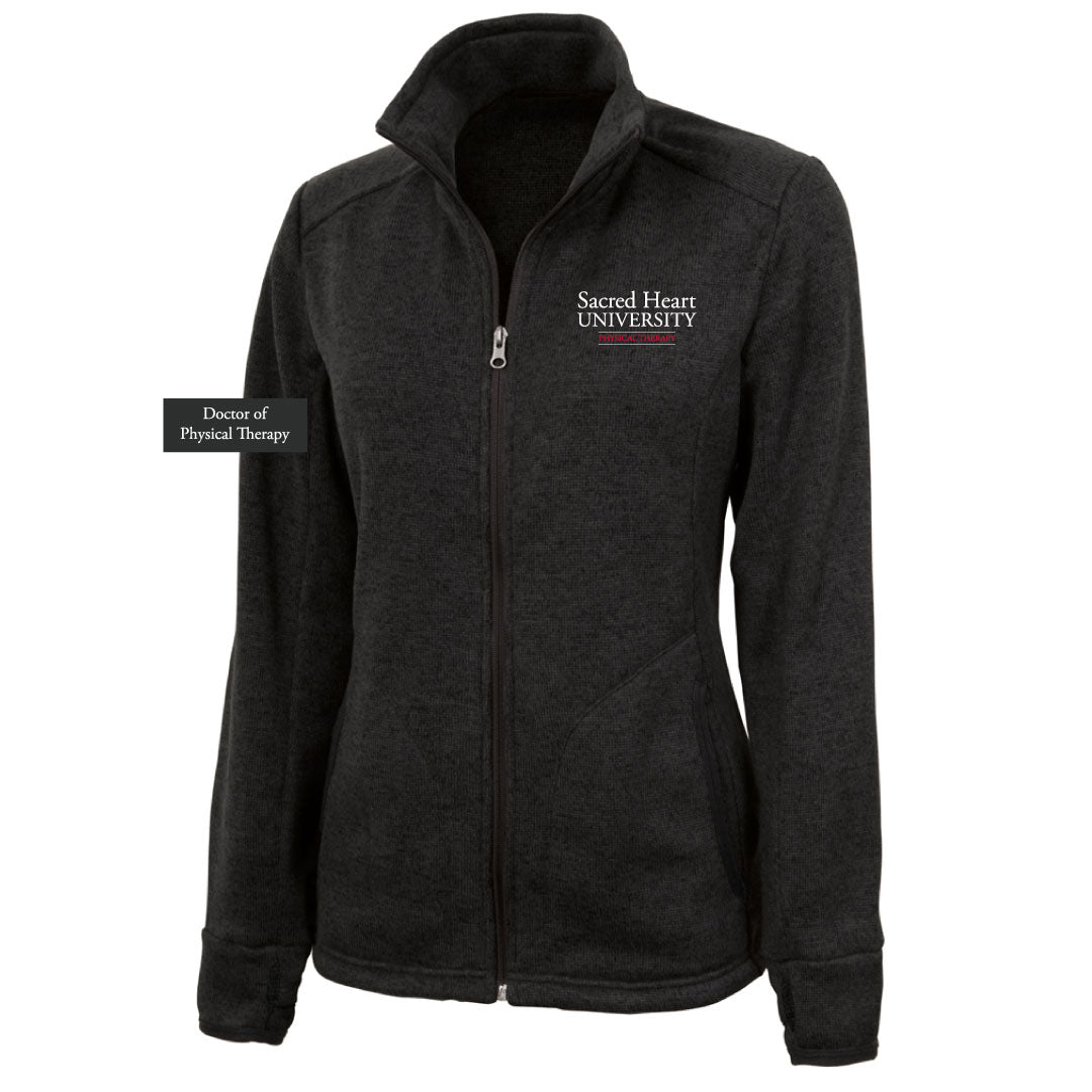 SHU DPT Heathered Fleece Full Zip Logowear SHU DPT Black Ladies XS 