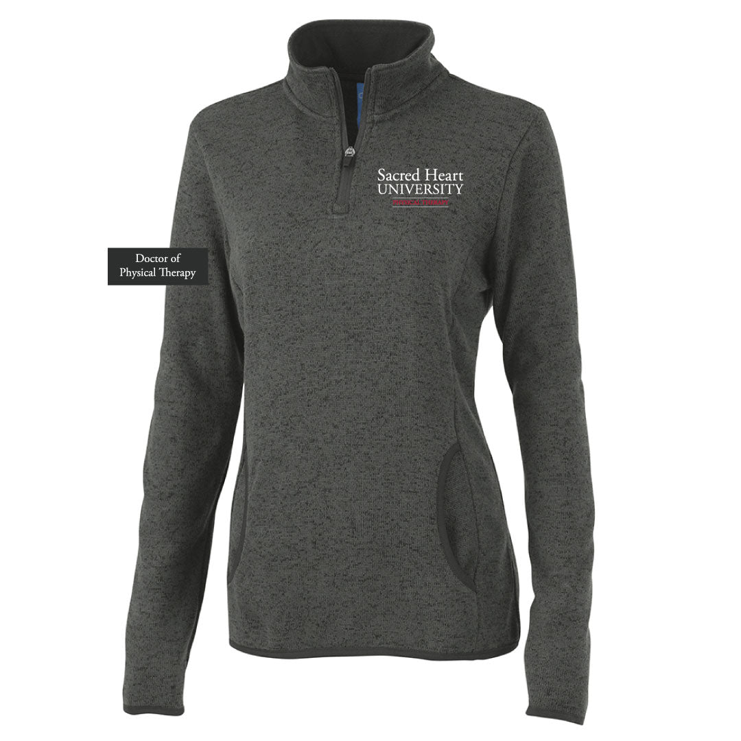 SHU DPT Heathered Fleece 1/4 Zip Logowear SHU DPT Charcoal Ladies XS 