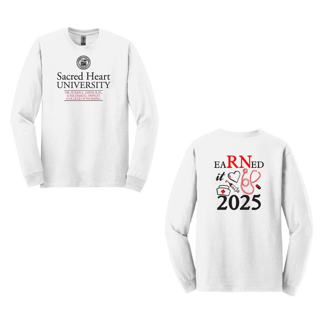 SHU SNA Cotton Long Sleeve 2025 Logowear SHU Student Nurses' Association White Adult S