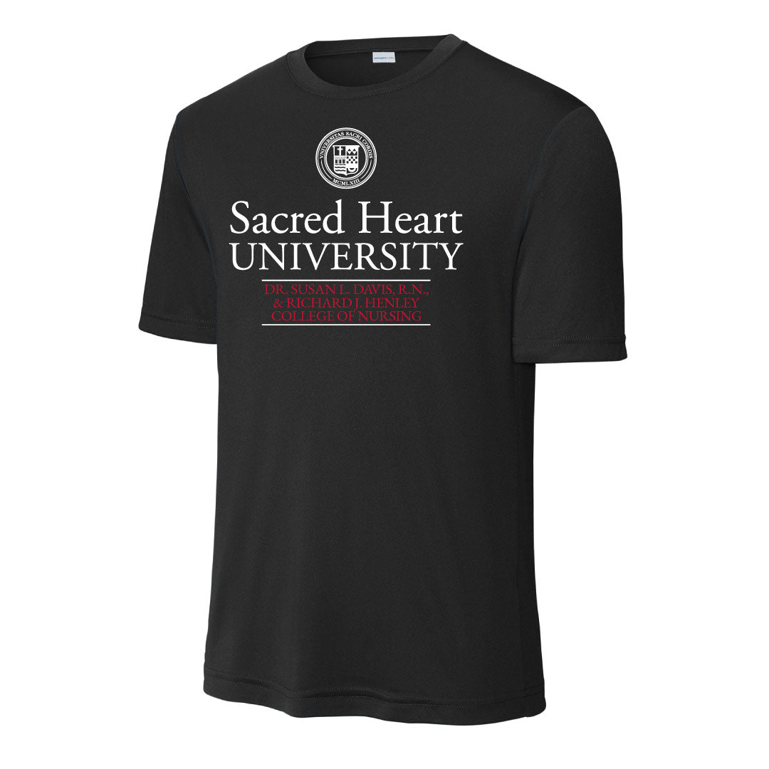 SHU SNA Performance Short Sleeve Logowear SHU Student Nurses' Association Black Mens XS