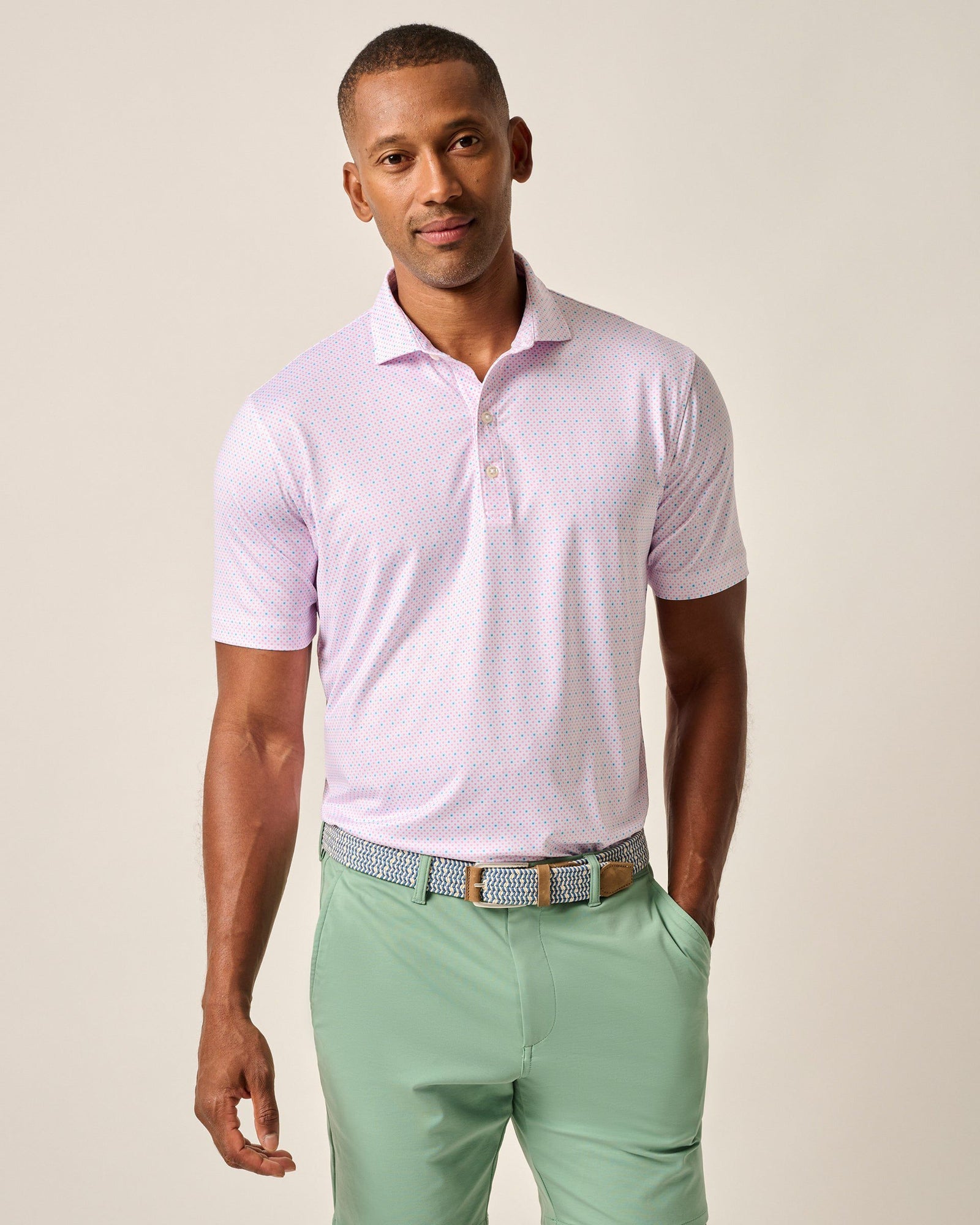 Johnnie-O Men's Maxim Performance Jersey Polo Apparel Johnnie-O Porto Pink Small