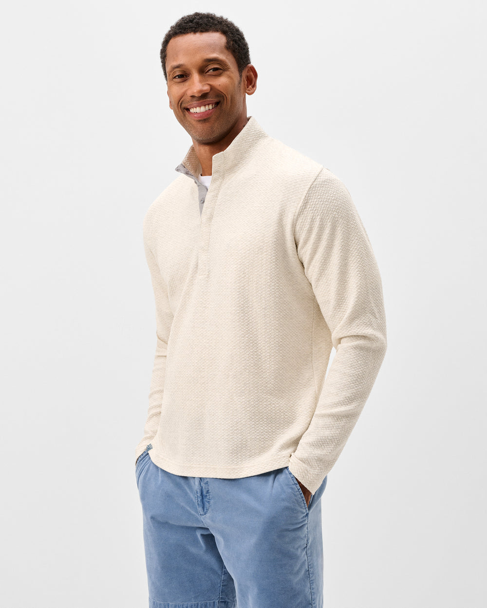 Johnnie-O Men's Ransel Hidden Snap Pullover