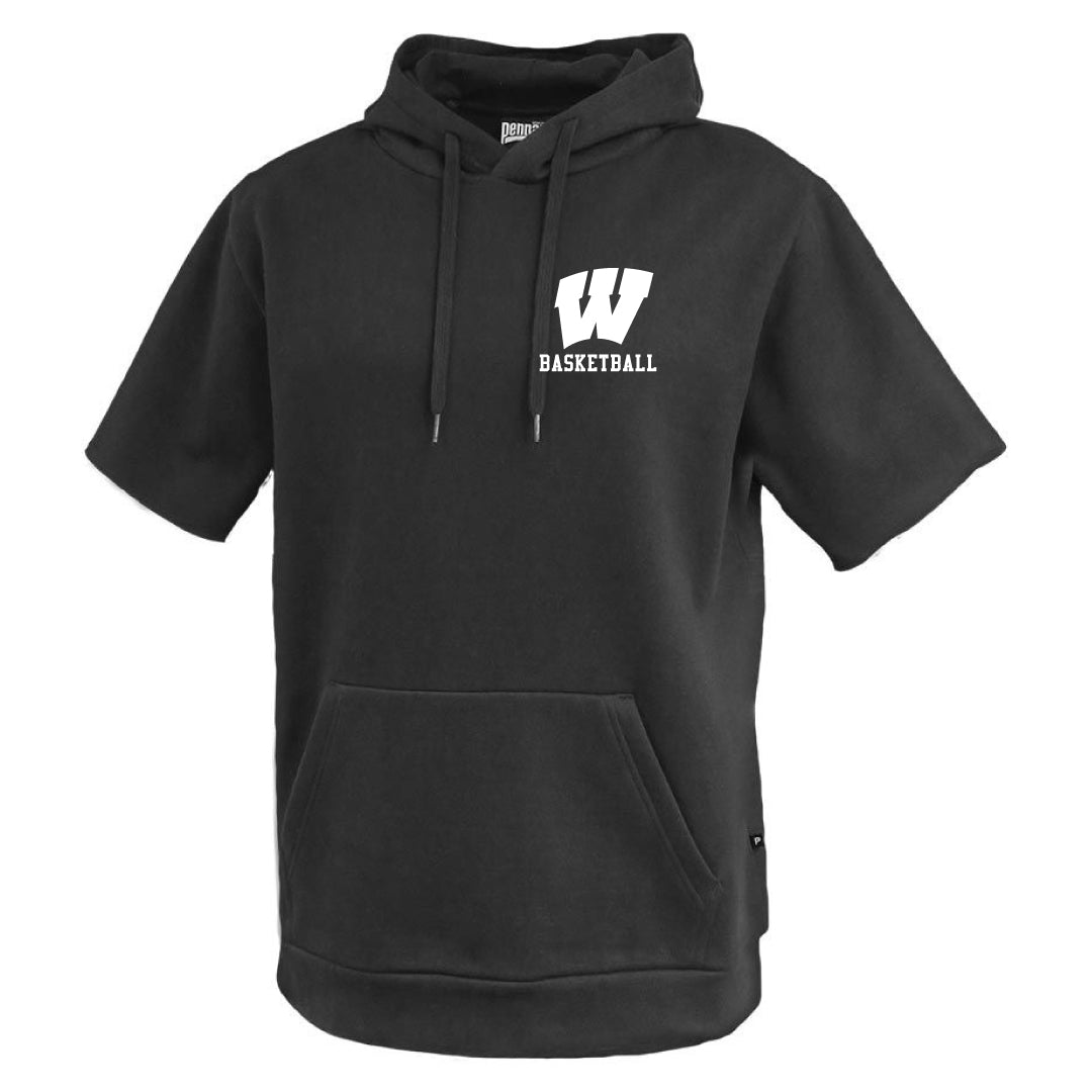 Westport Basketball Short Sleeve Fleece Hoodie Logowear Westport Basketball Left Chest Black Youth S