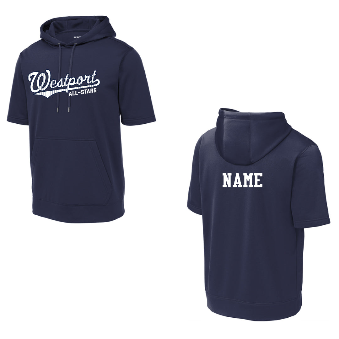 WLL District Fanwear Sport-Wick® Fleece Short Sleeve Hooded Pullover Logowear WLL District Fanwear Navy Youth S