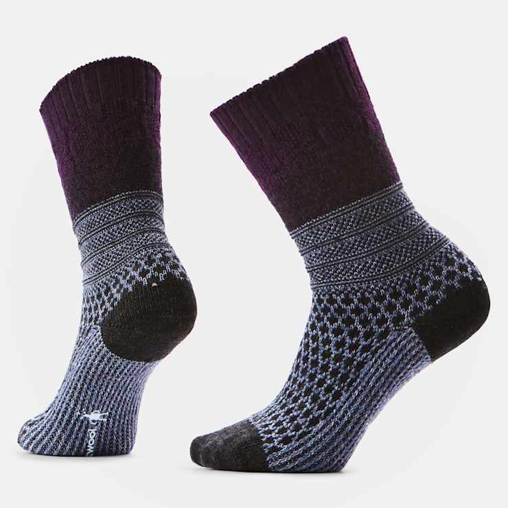 Smartwool Womens Popcorn Cable Sock Apparel Smartwool Chalk Violet Small