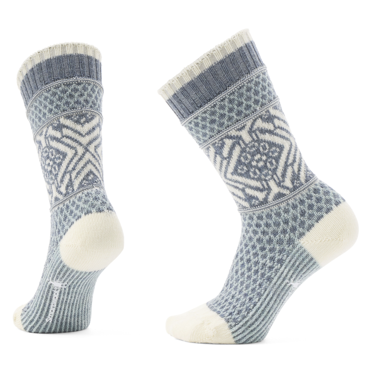 Smartwool Everyday Popcorn Snowflake Pattern Full Cushion Crew Socks Apparel Smartwool Frosty Green-B72 Small 