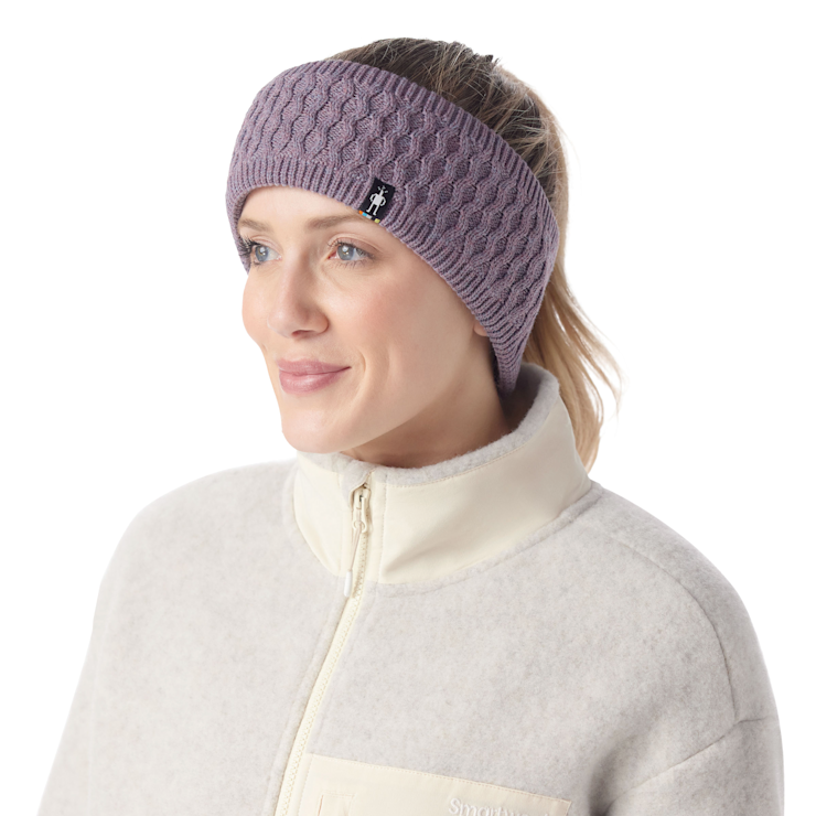 Smartwool Fleece Lined Headband Accessories Smartwool Chalk Violet Heather-N81  