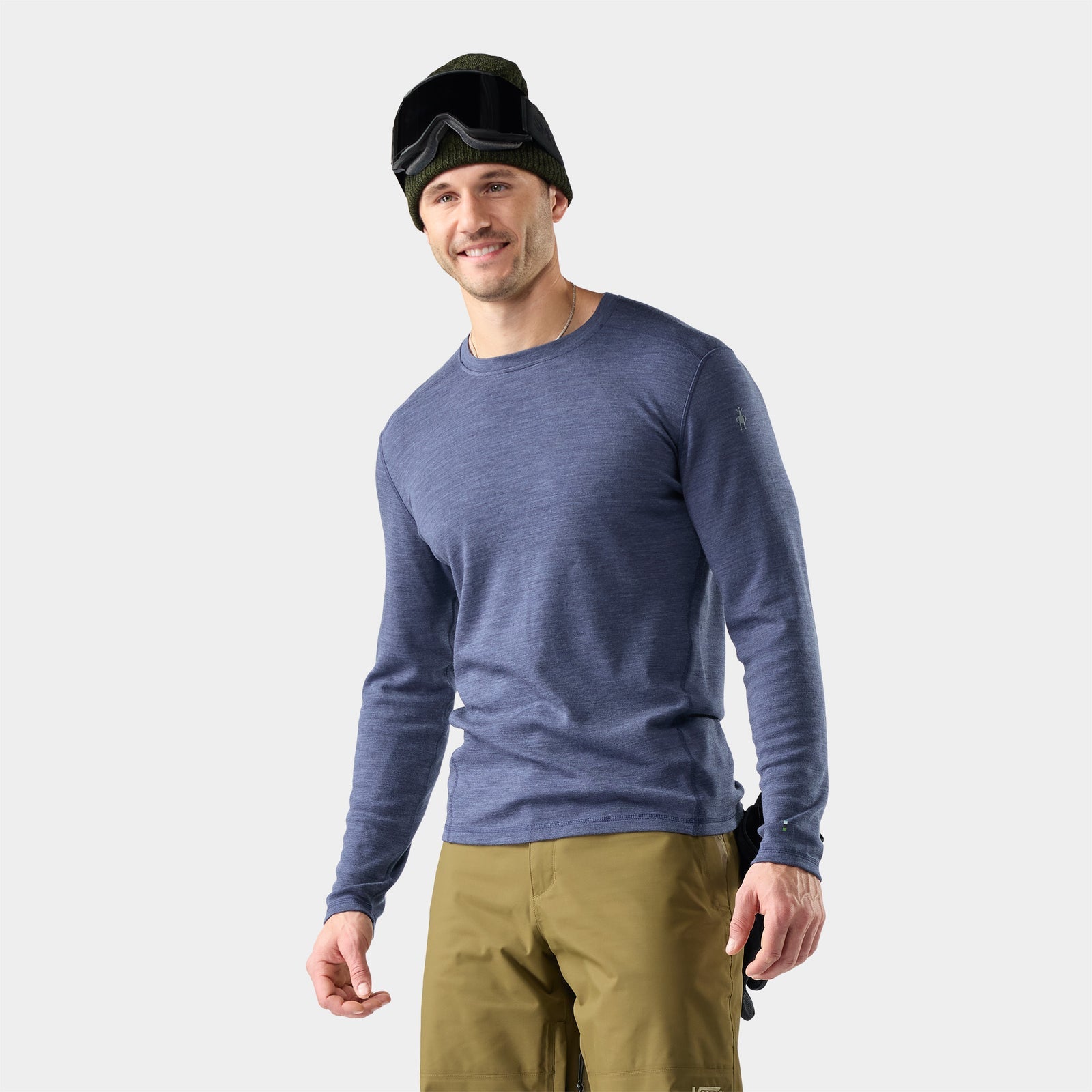 Smartwool Men's Classic Thermal Merino Base Layer Crew Apparel Smartwool Nightfall Blue Heather-P44 Small