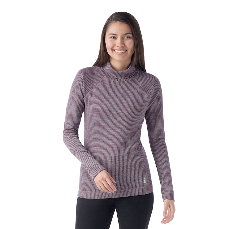 Smartwool Women's Thermal Merino Rib Turtleneck Apparel Smartwool Chalk Violet Heather-N81 XSmall 