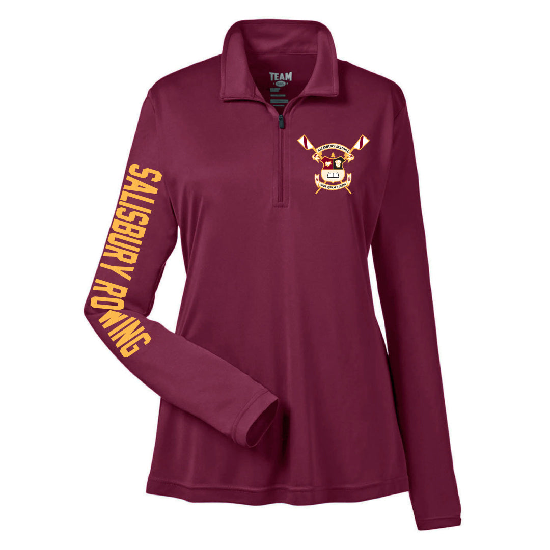 Salisbury Rowing UV Performance 1/4 Zip Salisbury Rowing Maroon Ladies XS