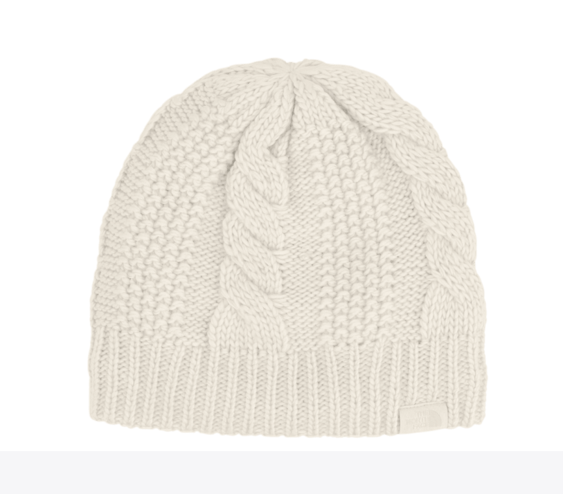 The North Face Women's Oh Mega Lined Beanie Accessories North Face White Dune-QLI