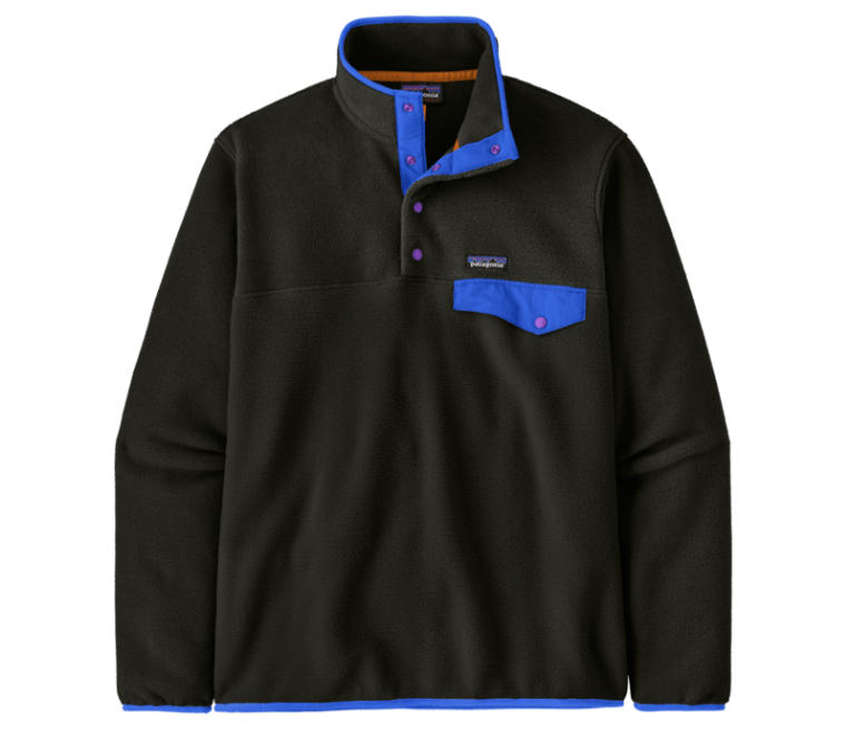 Patagonia Men's Lightweight Synchilla® Snap-T® Fleece Pullover Apparel Patagonia Black/P6 Blue-BLKP Small