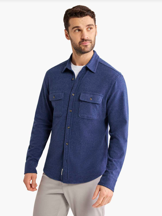 Fair Harbor Men's The Dunewood Flannel Apparel Fair Harbor Navy Twill Small