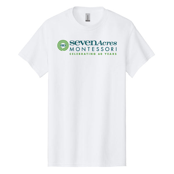 Seven Acres Montessori School 60th Anniv Cotton Tee Logowear Seven Acres Montessori School White Youth S 