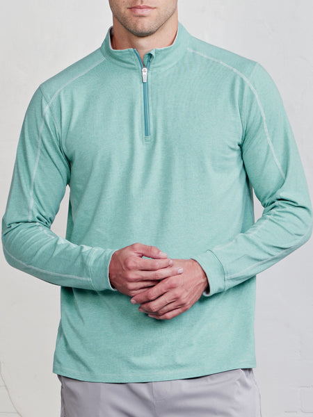 Tasc Men's Carrollton Lightweight Quarter Zip Apparel Tasc Meadowbrook Heather/Marble Heather Small