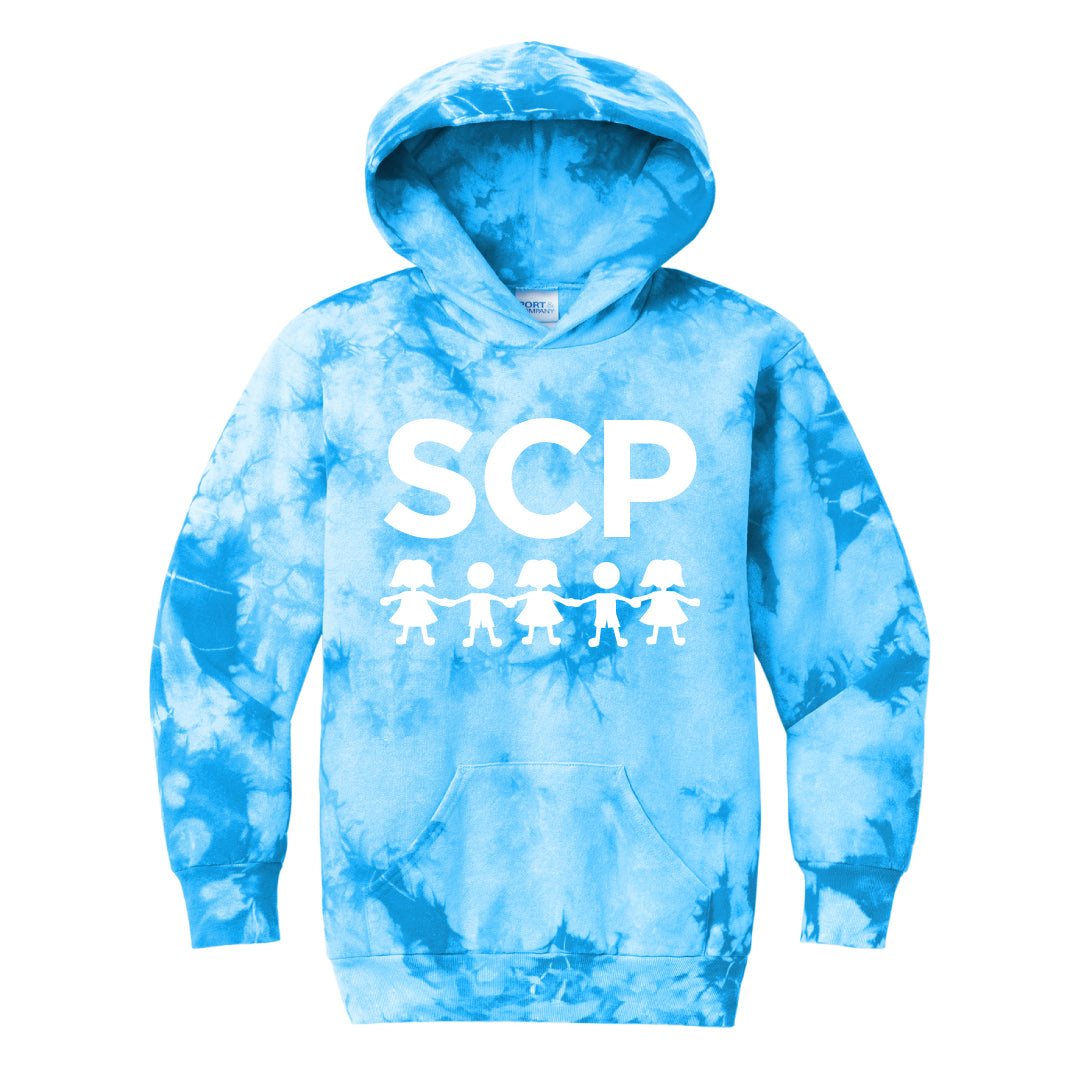 Southport Congregational Preschool Tie Dye Hooded Sweatshirt Logowear Southport Congregational Preschool Turquoise Youth XS