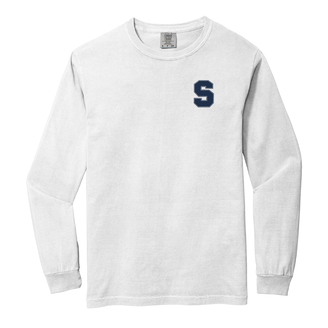 Staples Faculty Comfort Colors Long Sleeve Logowear Staples Faculty White Adult S 