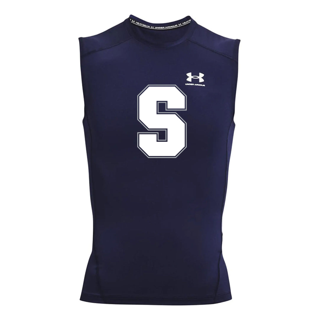 Staples Football Sleeveless Compression Top Logowear Staples Football Navy Adult S 
