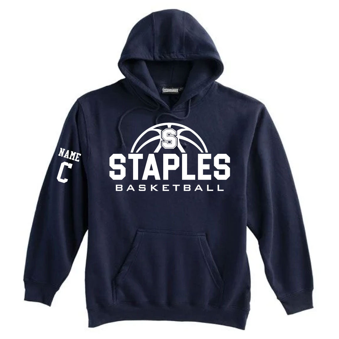 Staples Girls Basketball Hooded Sweatshirt Logowear Staples Girls Basketball Navy Adult XS