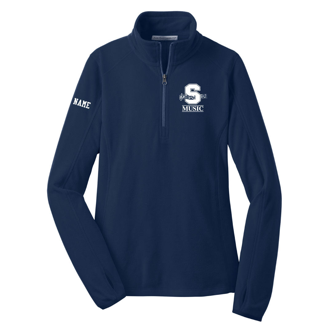 Staples Music Micro Fleece 1/4 Zip Logowear Staples Music Navy Ladies XS 