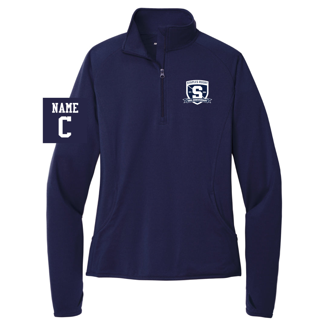 Staples Rugby Performance 1/4 Zip Logowear Staples Rugby Navy Ladies XS