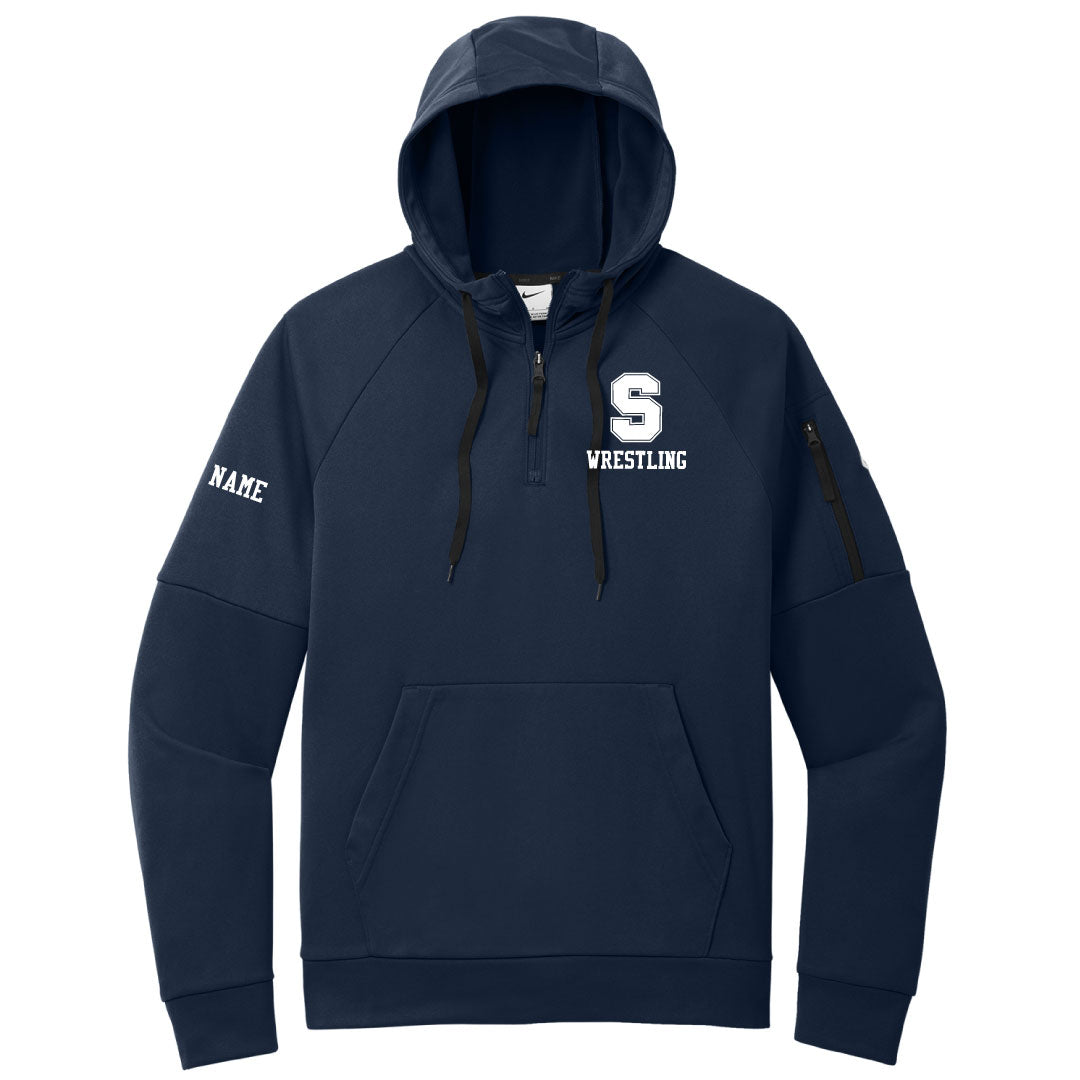 Staples Wrestling Nike Therma Fit 1/4 Zip Hoodie Logowear Staples Wrestling Navy Adult S