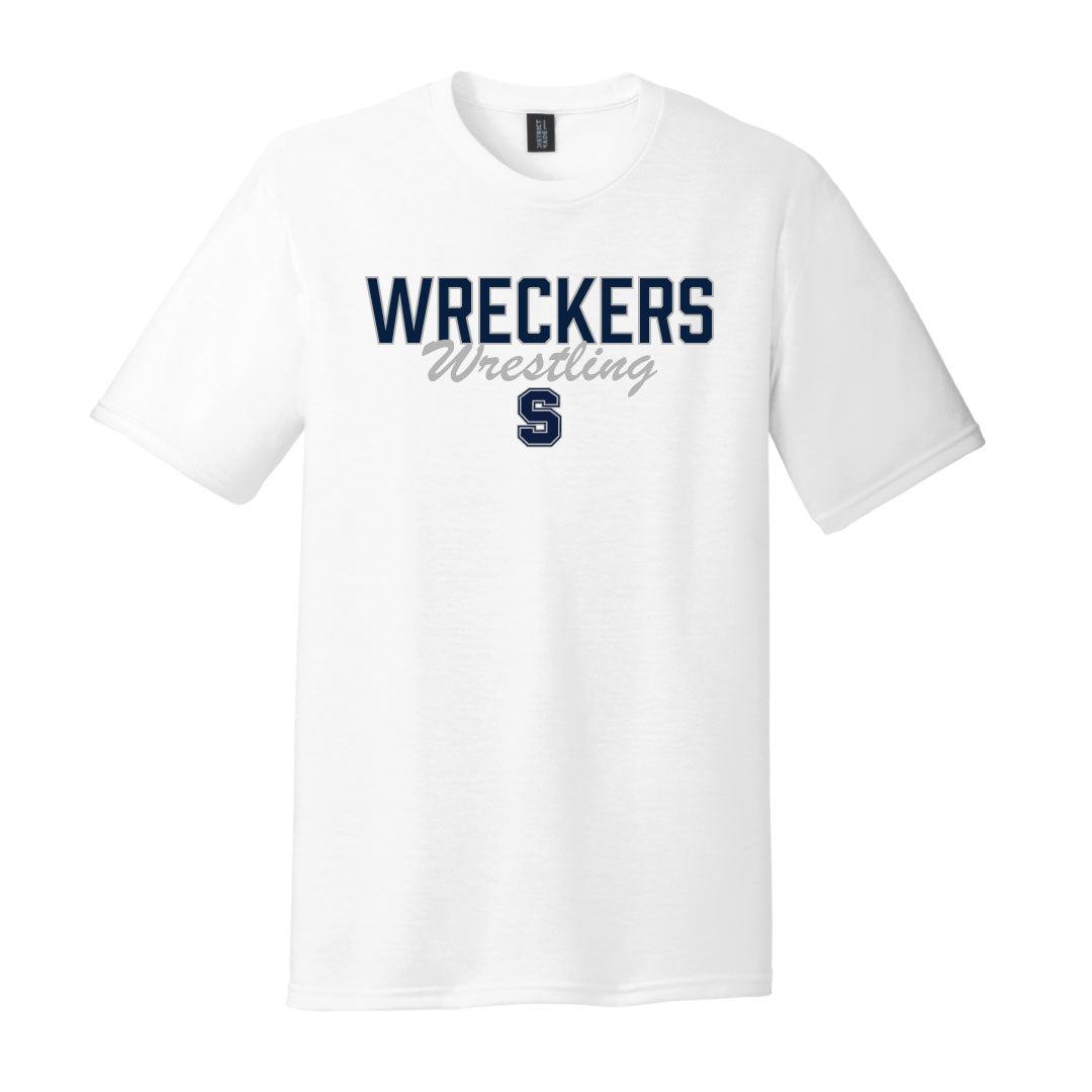 Staples Wrestling Cotton Blend Short Sleeve Logowear Staples Wrestling White Mens S