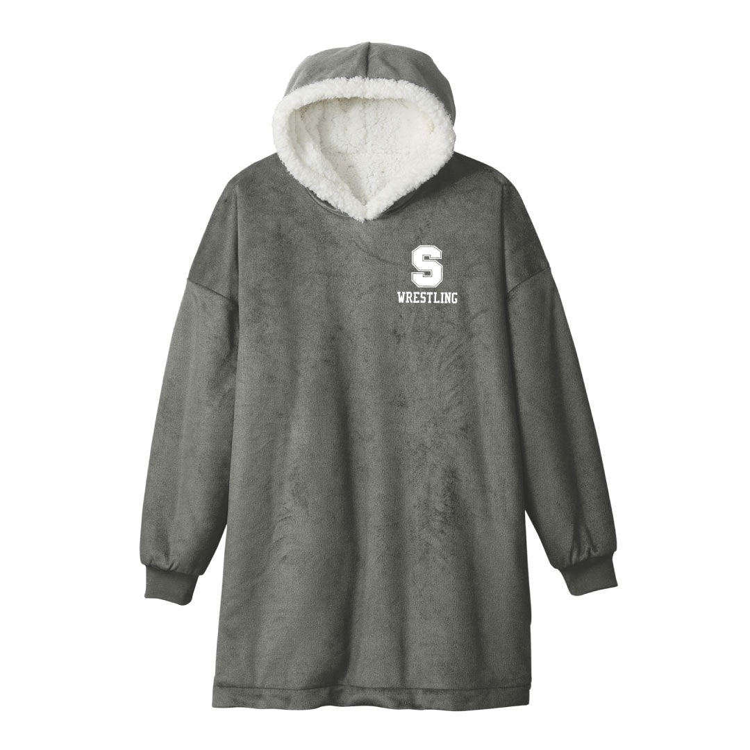 Staples Wrestling Hooded Sherpa Blanket Logowear Staples Wrestling Grey